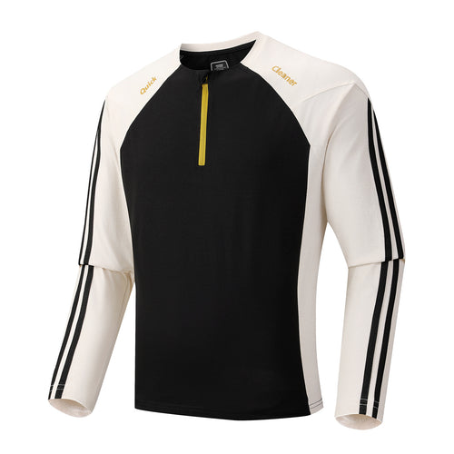 Herren Atmungsaktives Langarm-Trainingsshirt mit kurzem Reißverschluss und Raglanärmeln Echo Archiv