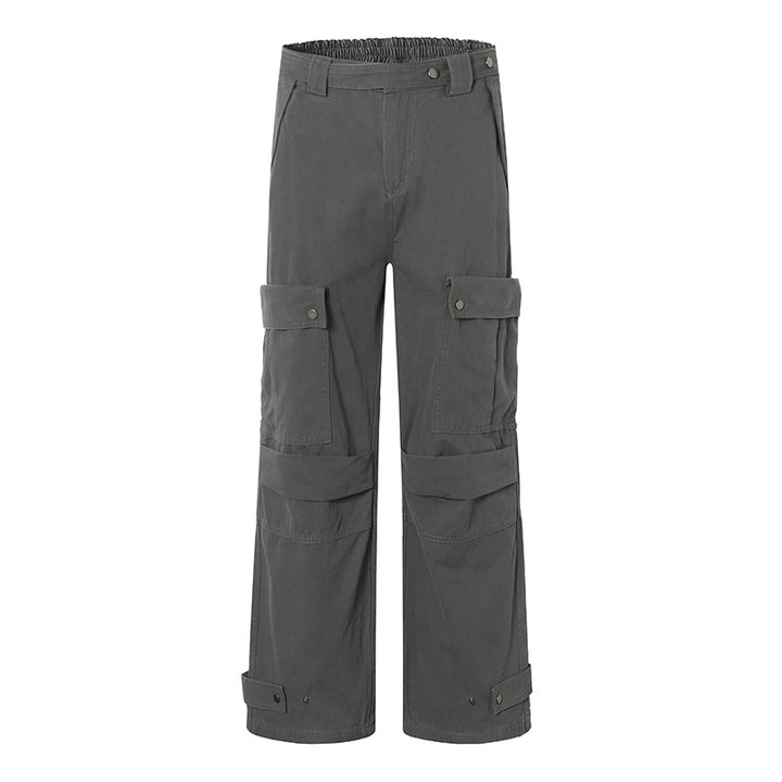 Damen weite Cargo-Culottehose mit hohem Bund, elastischem Taillenpass und Multi-Taschen Echoarchiv