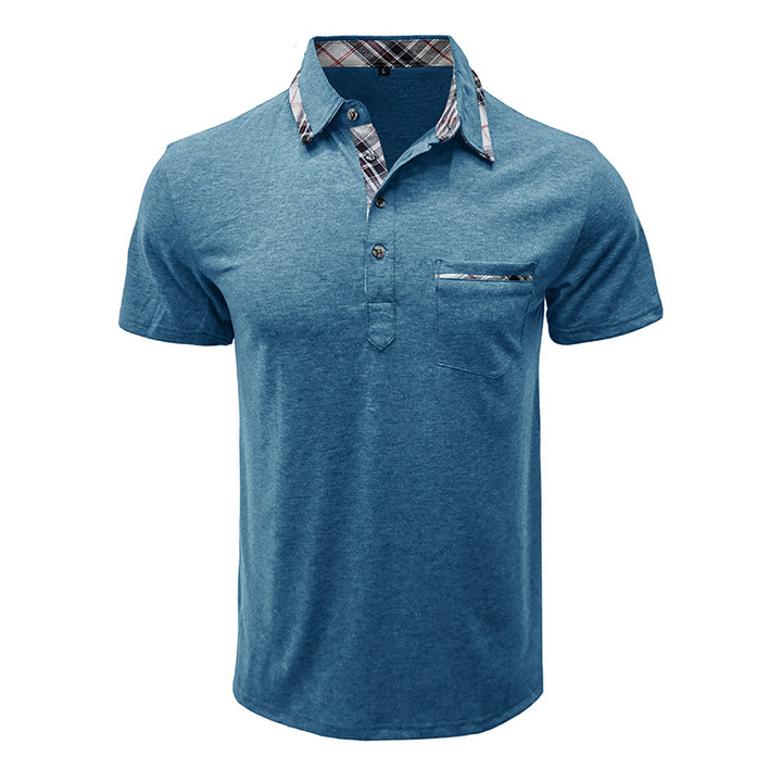 Herren Poloshirt mit kontrastierendem Kragen und modischer Brusttasche Echoarchiv