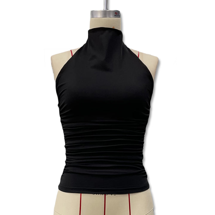 Damen Enganliegendes Highneck-Top mit Raffung Echo Archiv