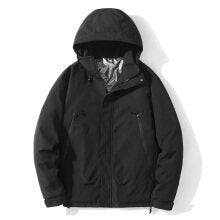 Herren Leichte Kapuzenjacke aus Softshell mit Thermofutter und minimalistischen Reißverschlusstaschen Echo Archiv