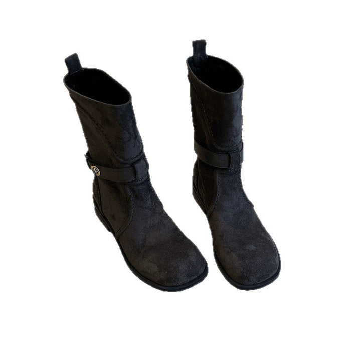 Damen Modische Stiefel mit dekorativem Riemen Echo Archiv