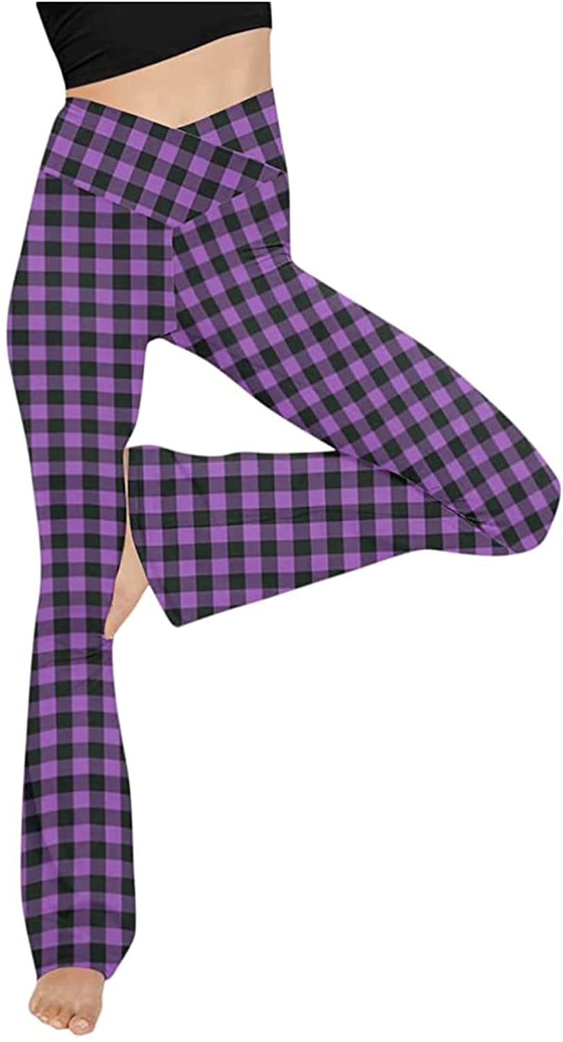 Damen nan taillenhohe Yogahose mit überkreuztem Bund und ausgestelltem Saum mit Schlitz Echo Archiv
