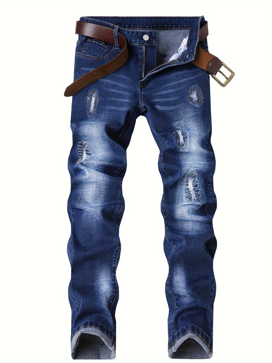 Herren Elegante Slim-Fit Jeans mit modischen Waschungseffekten Echoarchiv