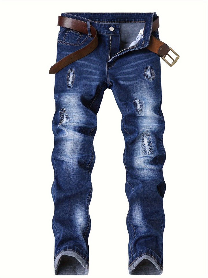 Herren Elegante Slim-Fit Jeans mit modischen Waschungseffekten Echoarchiv