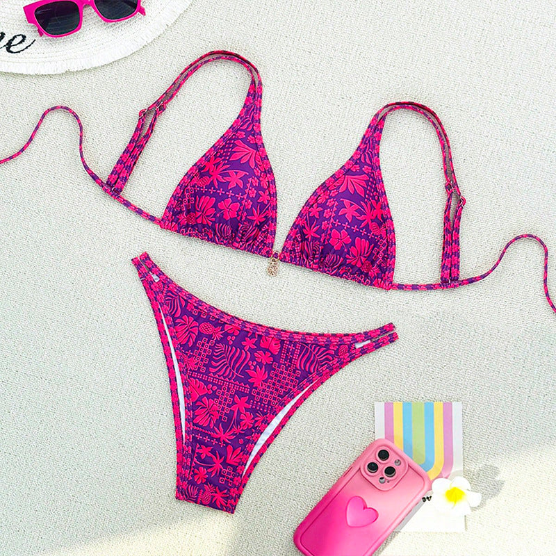 Damen Triangel-Bikini-Set mit verstellbaren Trägern Echo Archiv
