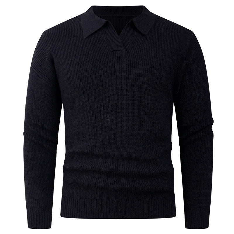 Herren lässiger Pullover mit modernem Kragen Echoarchiv