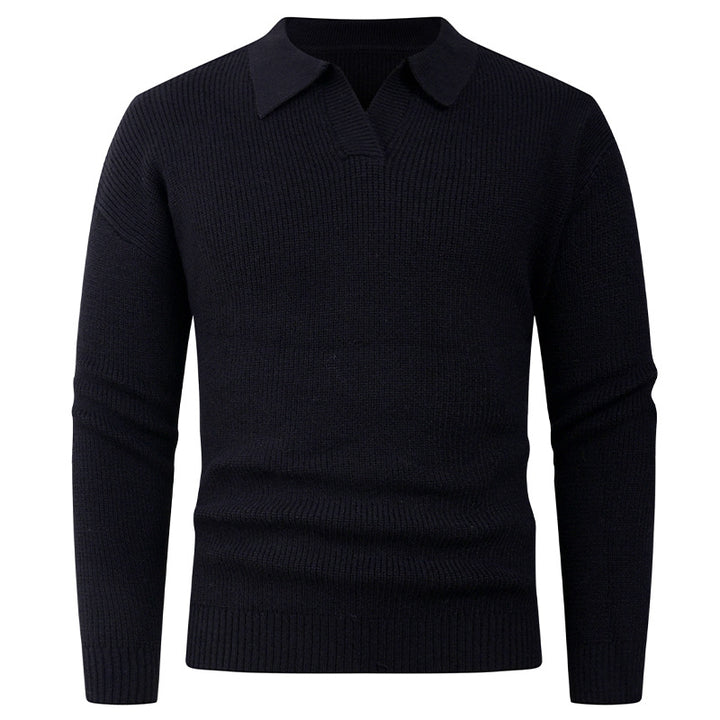 Herren lässiger Pullover mit modernem Kragen Echoarchiv