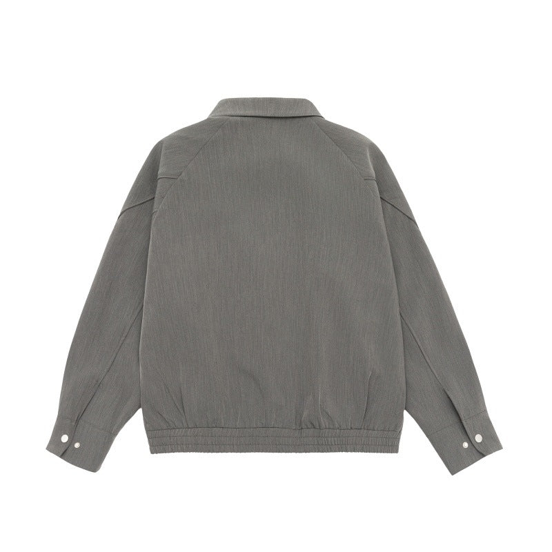 Herren Boxy-Übergangsjacke mit Hemdkragen, Raglanärmeln und Reißverschlusstaschen Echoarchiv