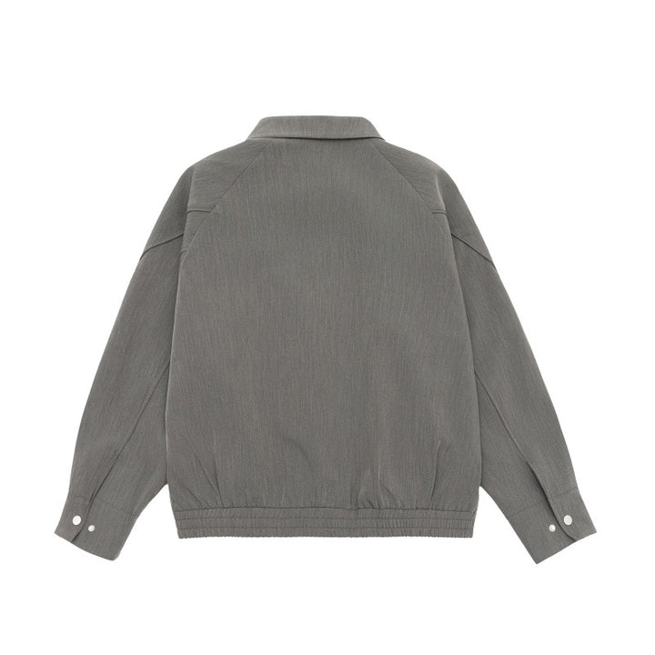Herren Boxy-Übergangsjacke mit Hemdkragen, Raglanärmeln und Reißverschlusstaschen Echoarchiv