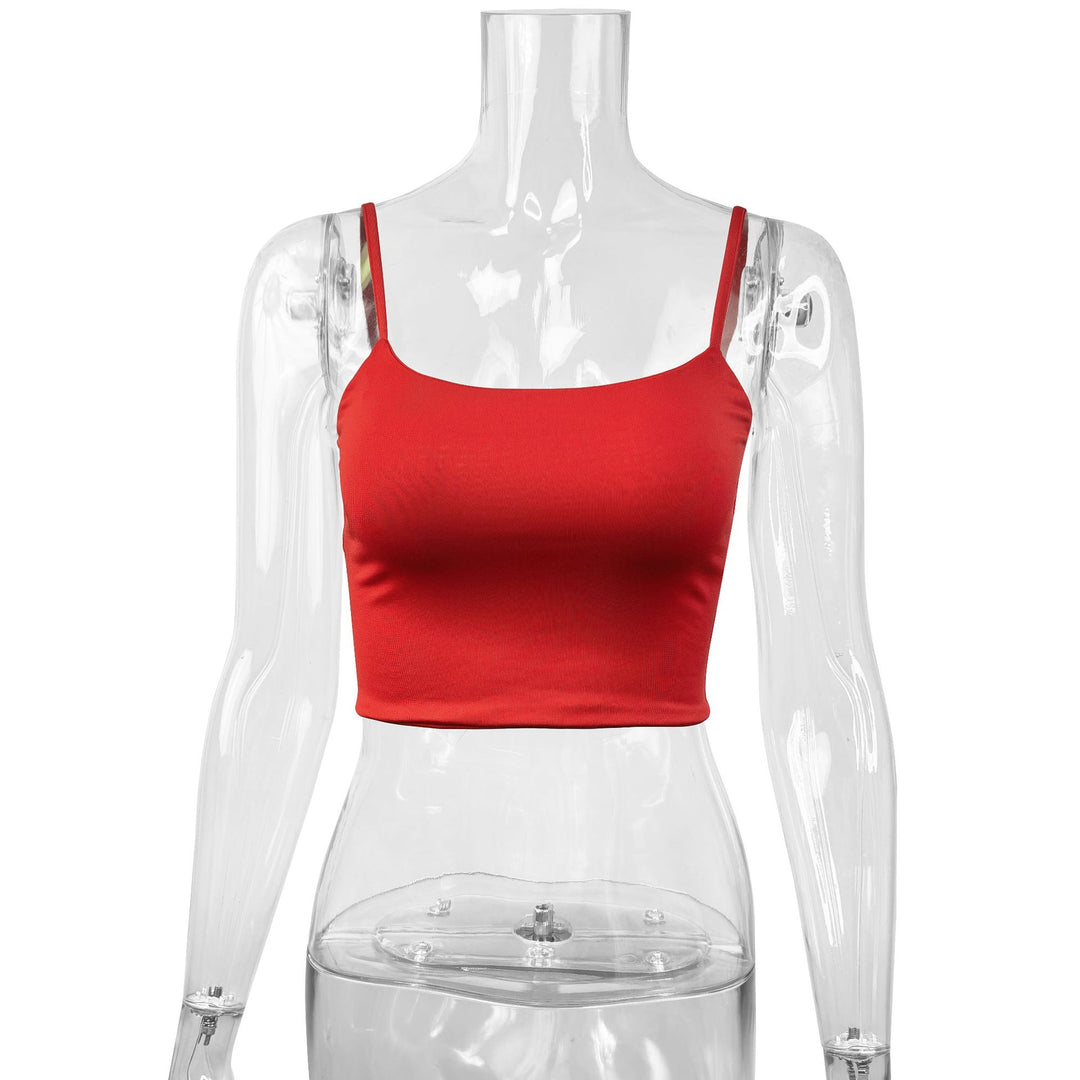 Damen Crop-Top mit verstellbaren Spaghetti-Trägern und figurbetontem Schnitt Echo Archiv