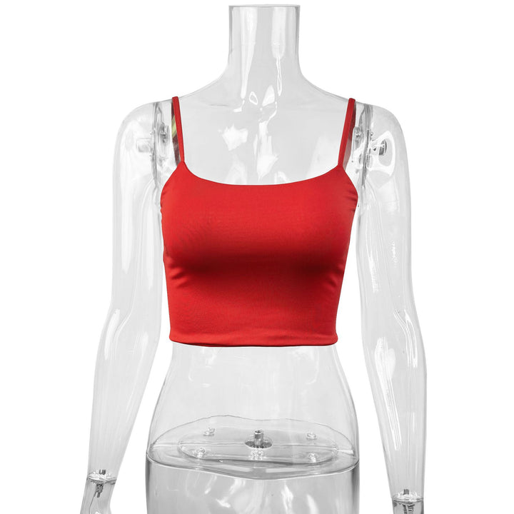 Damen Figurbetontes Crop-Top aus elastischem Material mit Spaghetti-Trägern Echo Archiv