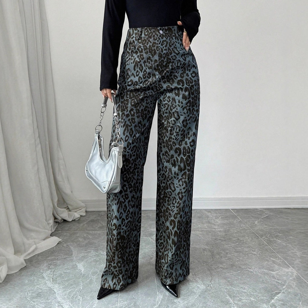 Damen Weite Hosen mit Modischem Leopardenmuster Echo Archiv