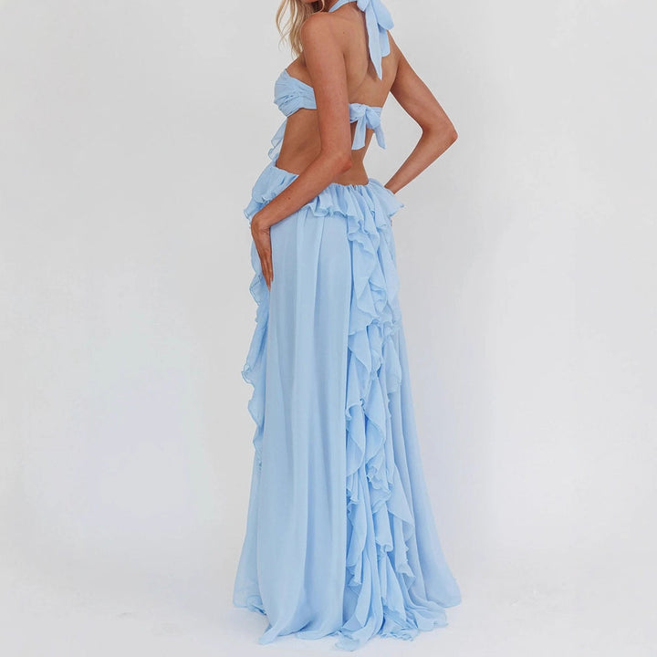Damen Maxikleid mit Rüschen und Bandeau-Ausschnitt Echo Archiv