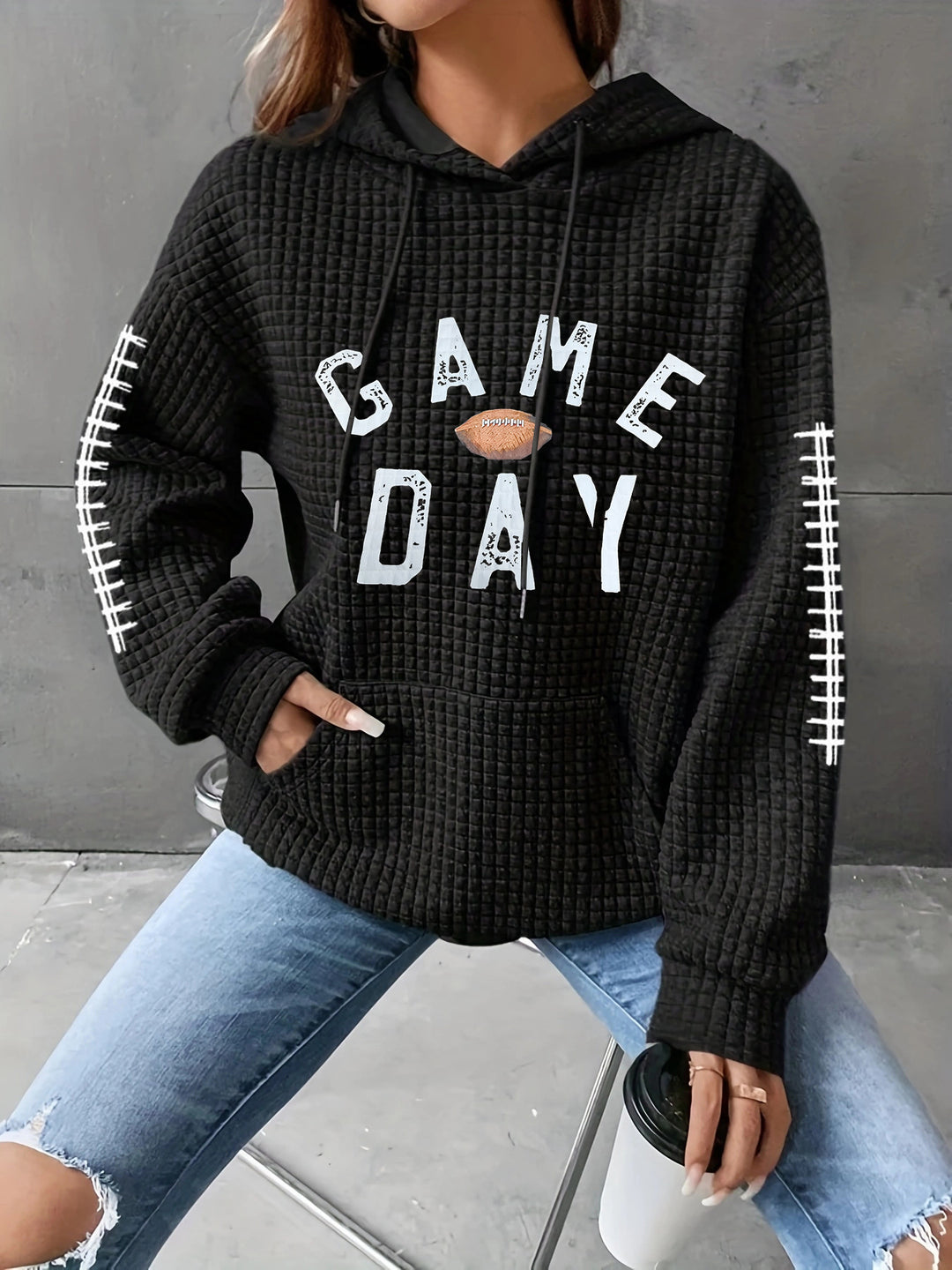 Damen Kapuzenpullover mit gesticktem Design Echo Archiv