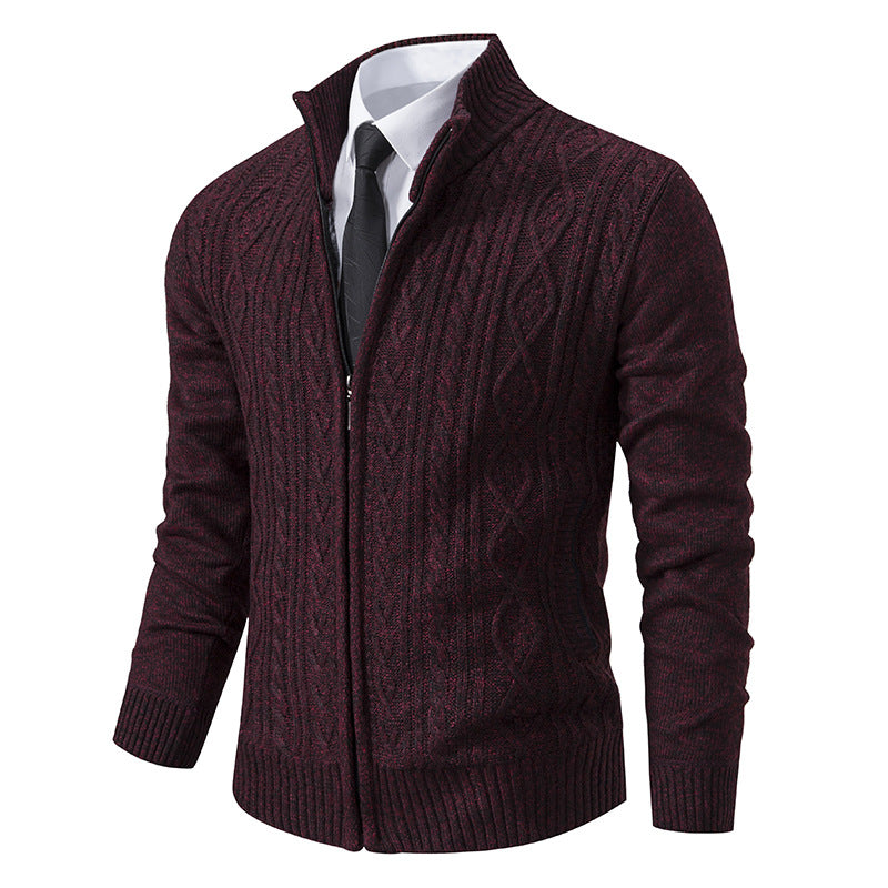 Herren Strickjacke mit hohem Kragen und Reißverschluss Echoarchiv