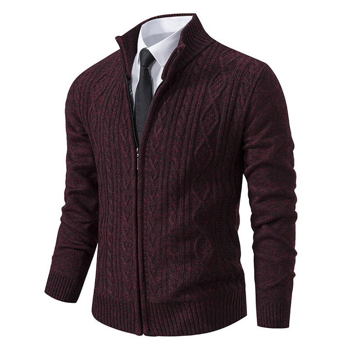 Herren Strickjacke mit hohem Kragen und Reißverschluss Echoarchiv