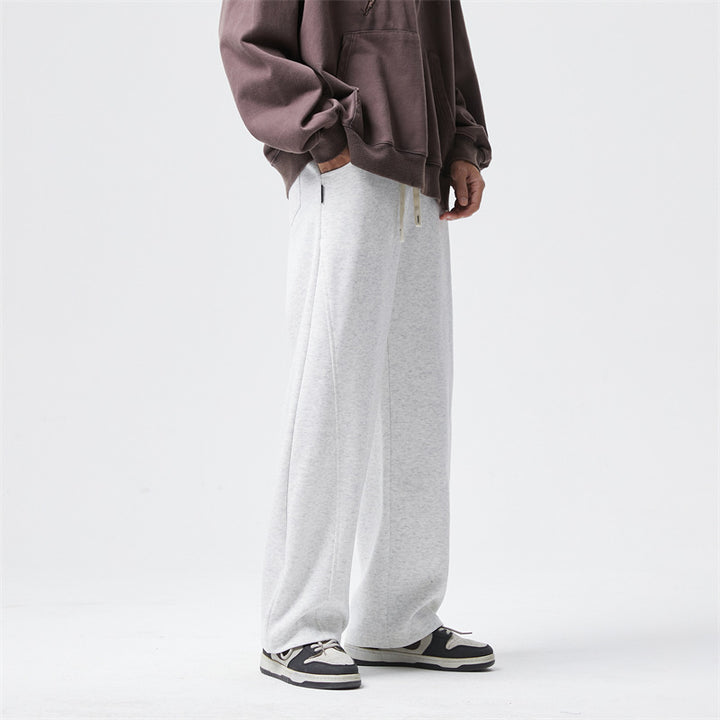 Herren Ultraweit geschnittene Fleece-Loungehose mit Tunnelzug und geradem Bein Echo Archiv