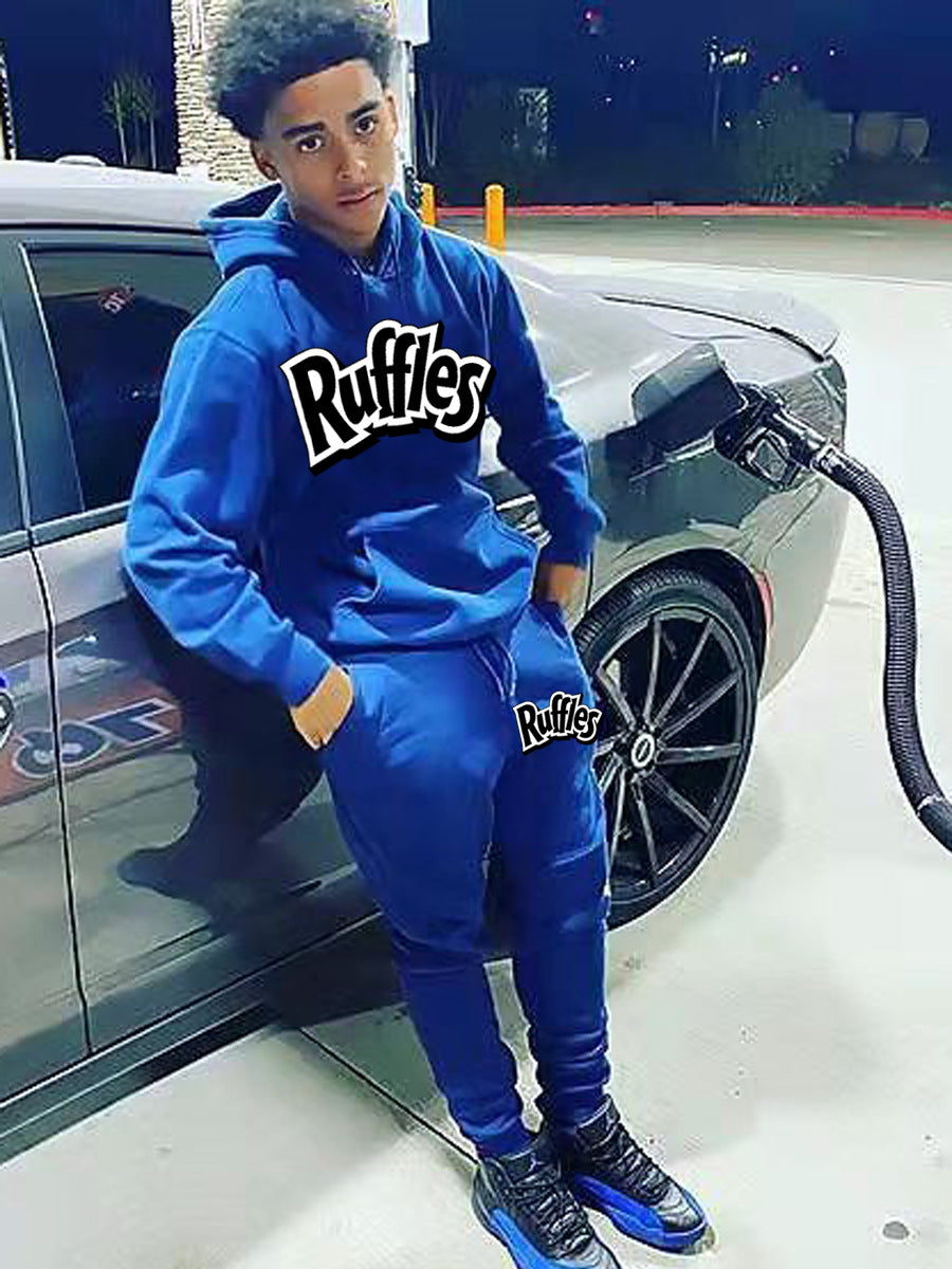 Herren gemütlicher Hoodie und Jogginghose Set mit auffälligem Logo Echoarchiv