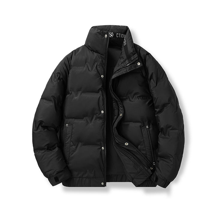 Herren wattierte Steppjacke mit hohem Stehkragen und verdeckter Reißverschluss-Front Echo Archiv