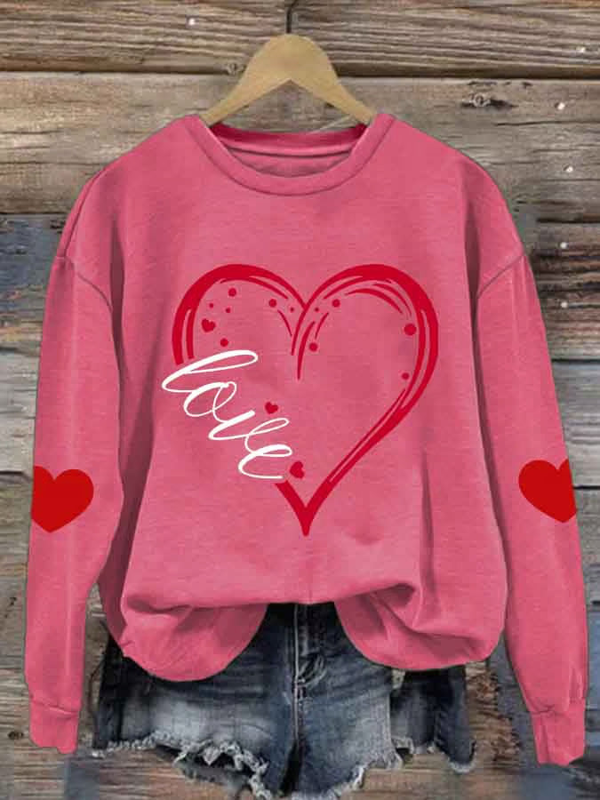Damen Gemütlicher Pullover mit Herzmotiv Echoarchiv