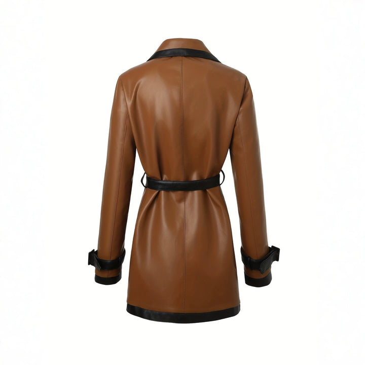 Damen Modischer Kunstleder Trenchcoat Echo Archiv