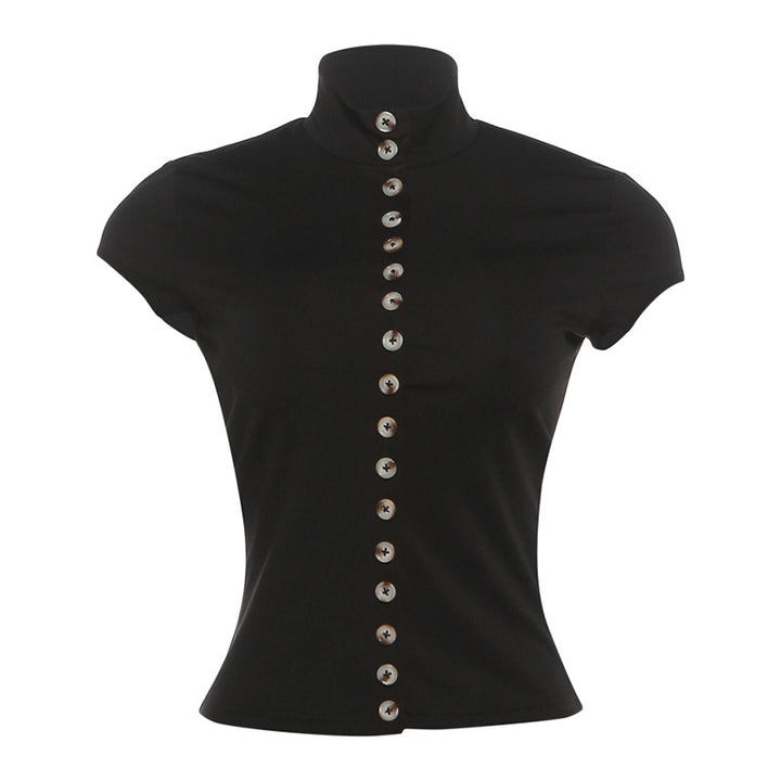 Damen Stehkragen Bluse mit Knopfleiste Echo Archiv