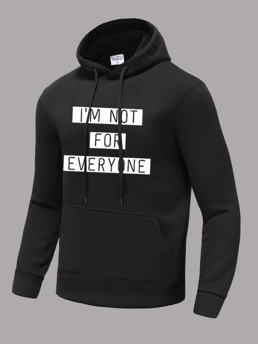 Herren Sweathoodie mit auffälligem Slogan und Kängurutasche Echoarchiv