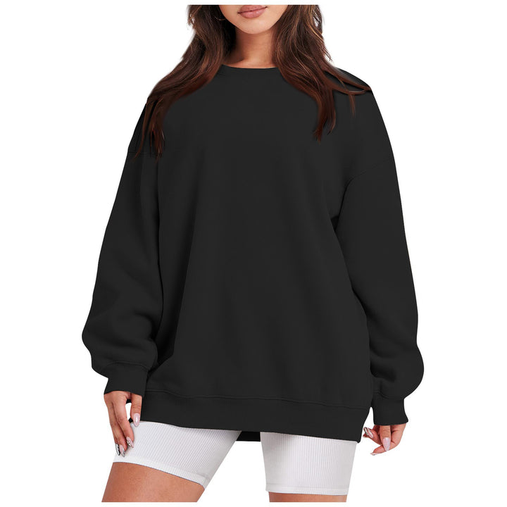 Damen nan Longline-College-Sweatshirt mit geripptem Saum, Raglanärmeln und angerauter Innenseite Echo Archiv