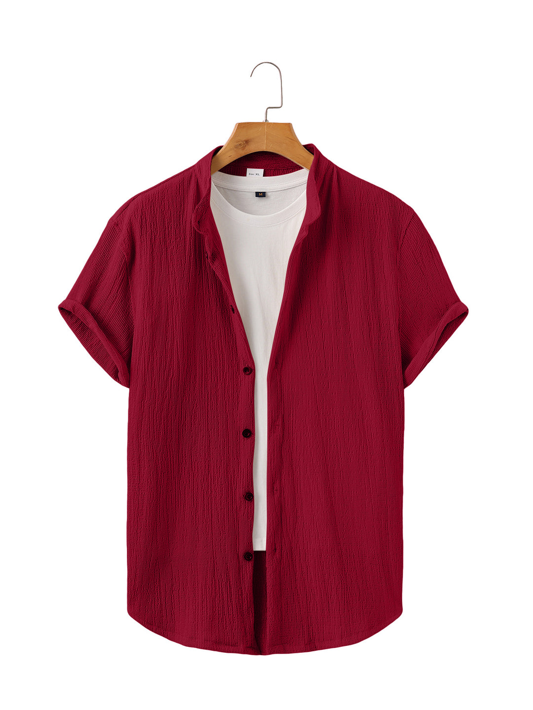 Herren nan leichtes Knitterstruktur-Überhemd mit umgeschlagenen Ärmeln entspannter Overshirt-Silhouette Echo Archiv