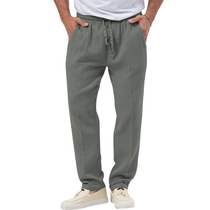 Herren legere Leinen-Hose mit elastischem Bund und praktischen Seitentaschen Echoarchiv