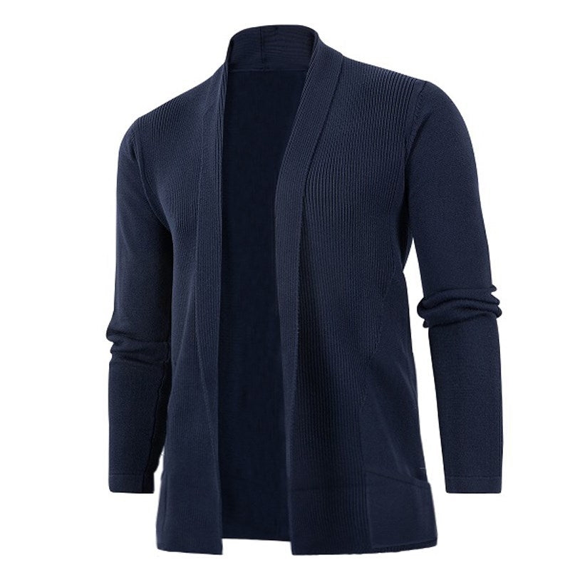 Herren modische Strickjacke mit offenem Schnitt und praktischen Taschen Echoarchiv
