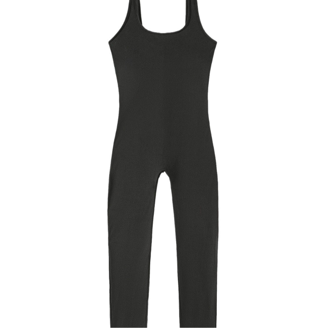 Damen Rippstrick Jumpsuit mit breiten Trägern und figurbetonter Passform Echo Archiv