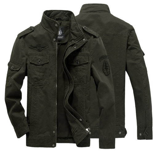 Herren Canvas Fieldjacke im Military-Style mit Schulterklappen und Mehrfachtaschen – Taviero