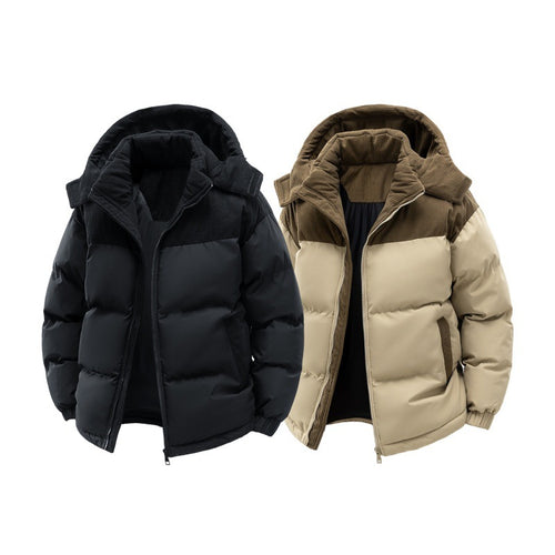 Herren gepolsterte Steppjacke mit hohem Kragen, Cordura-Schulterpanels und zwei-Wege-Reißverschluss – Marzano