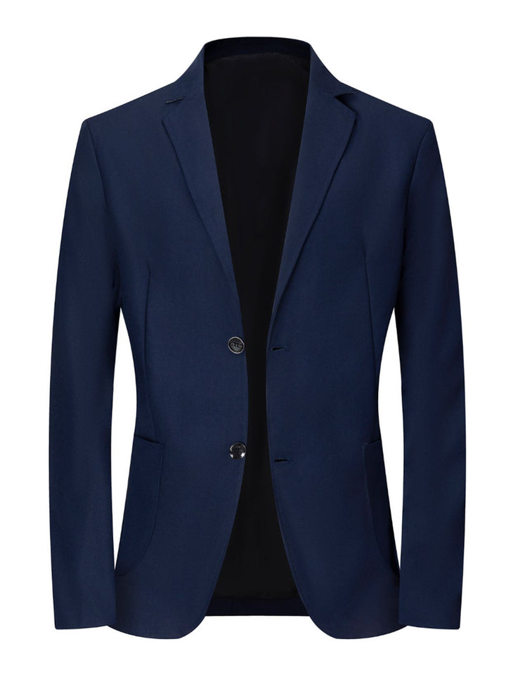 Herren moderner Blazer mit eleganten Details und schmalem Schnitt Echoarchiv