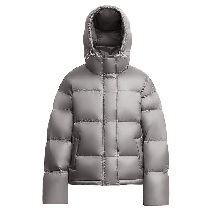 Damen Kurze boxy gesteppte Daunenjacke mit Kapuze Echoarchiv