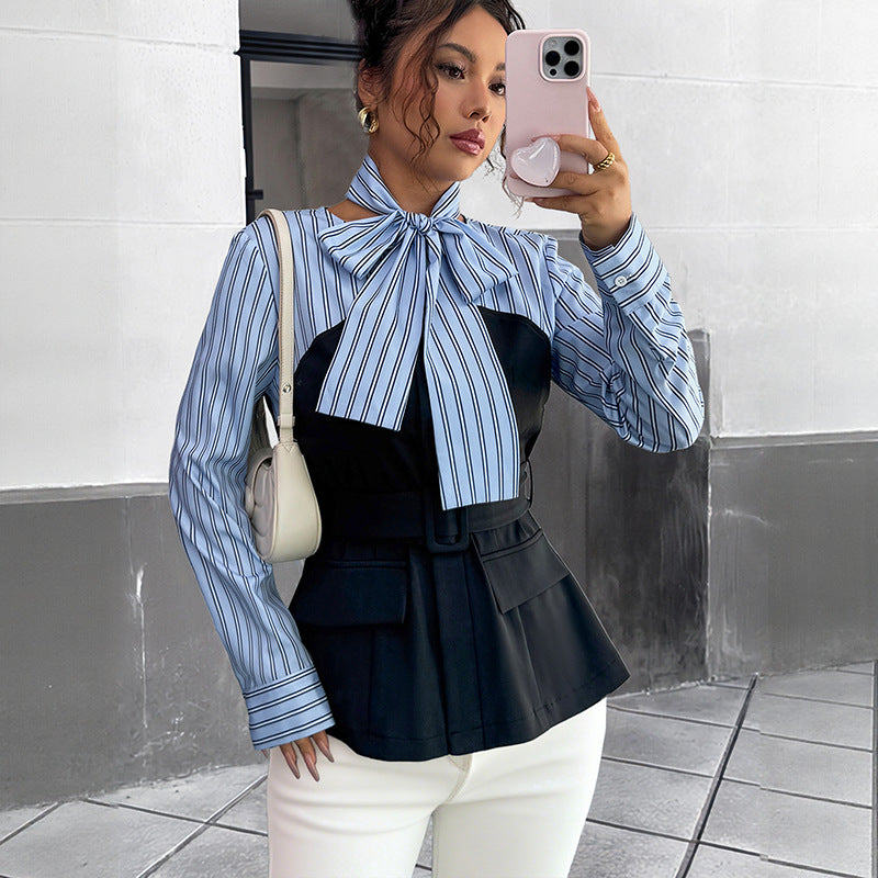 Damen Modische Bluse mit Schleifendetails Echo Archiv