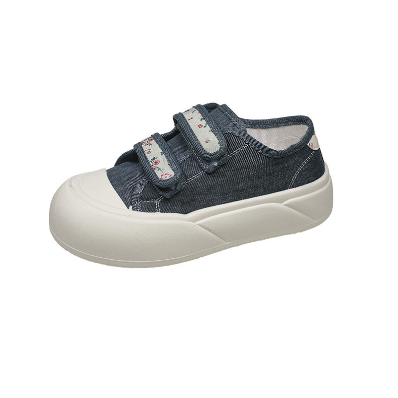 Damen Sneakers mit doppeltem Klettverschluss und floralen Details Echo Archiv