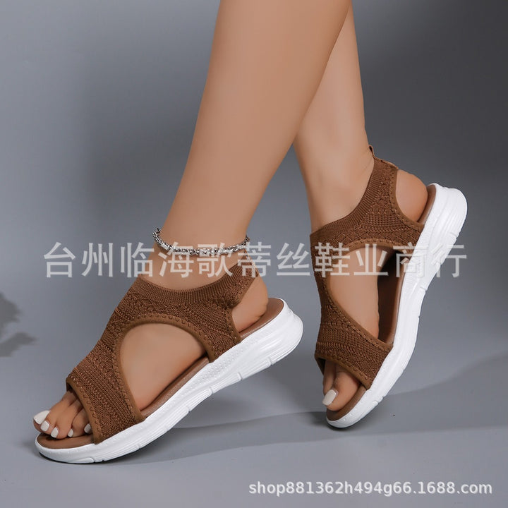 Damen Atmungsaktive gestrickte Komfort-Sandalen mit dicker Dämpfungssohle – Sorelia