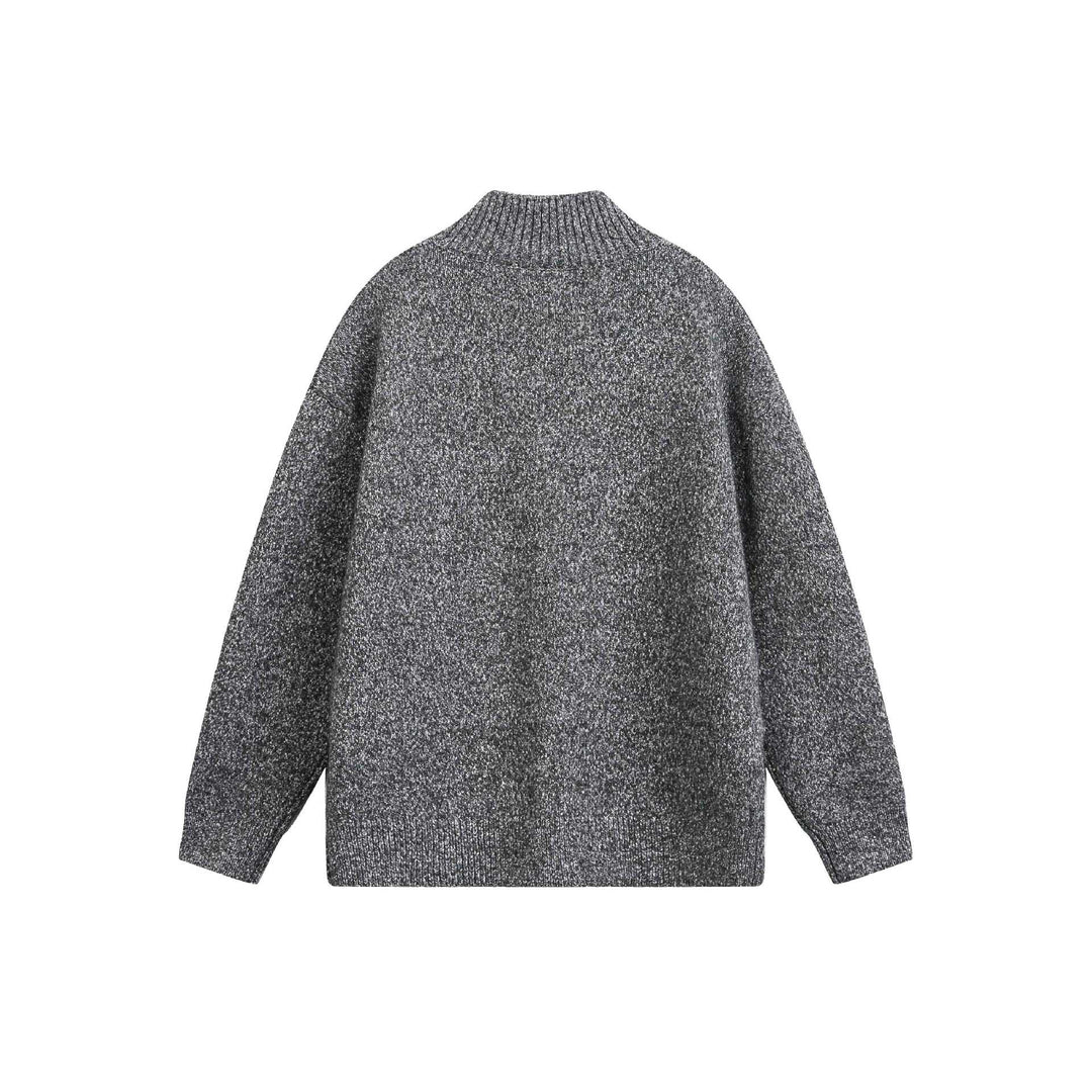 Damen Oversize-Strickjacke mit hochgezogenem Rippkragen und Holzknopfverschluss Echoarchiv