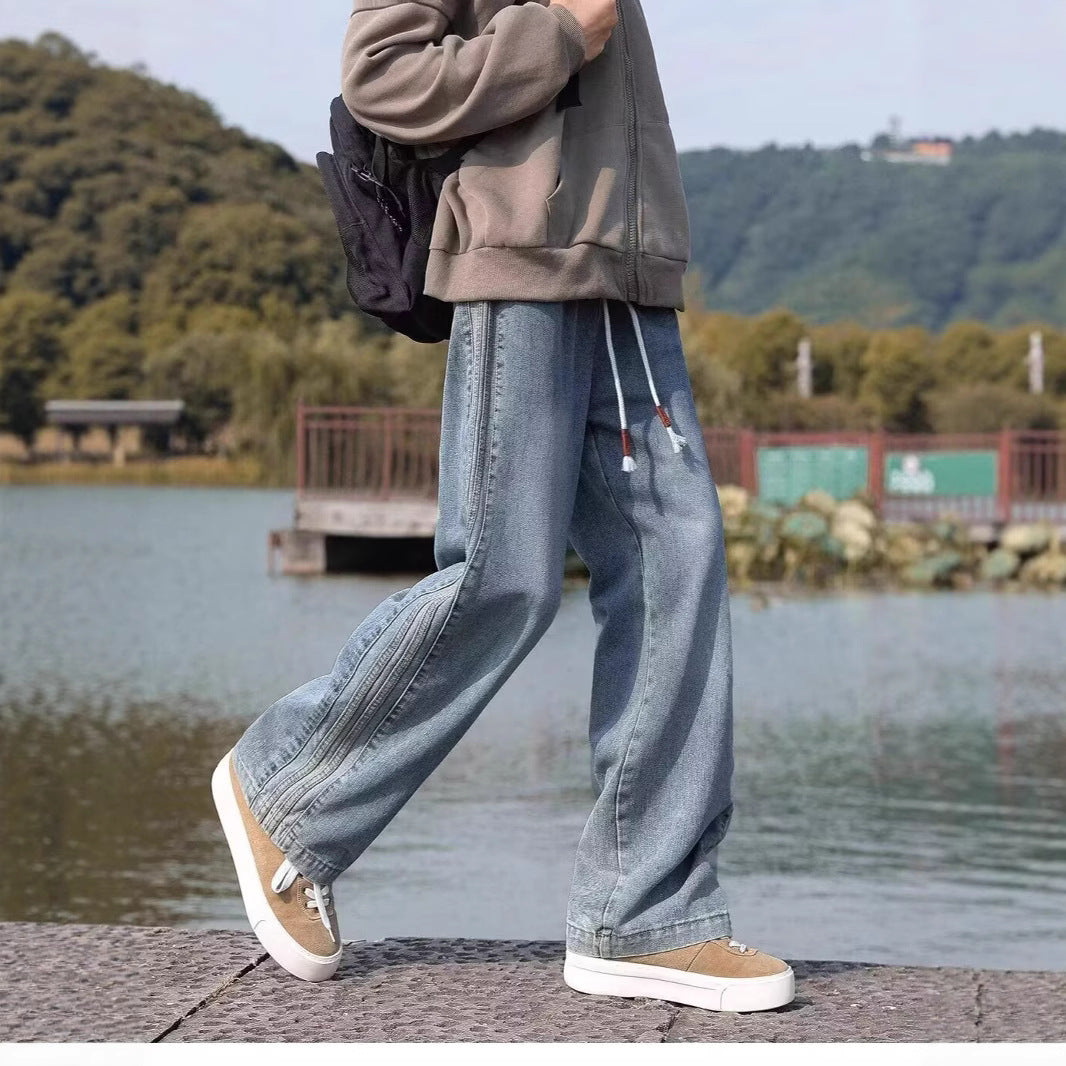 Damen Weitgeschnittene Jeans mit Details Echoarchiv