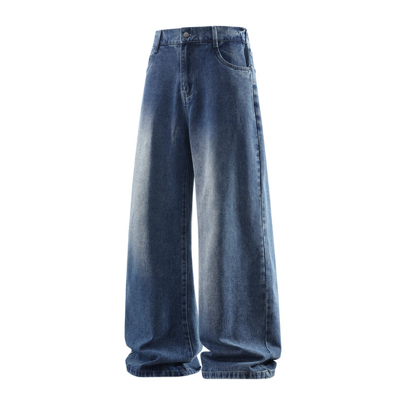 Damen Weite Baggy-Jeans mit hoher Taille, extra weitem Bein und Vintage-Waschung Echoarchiv