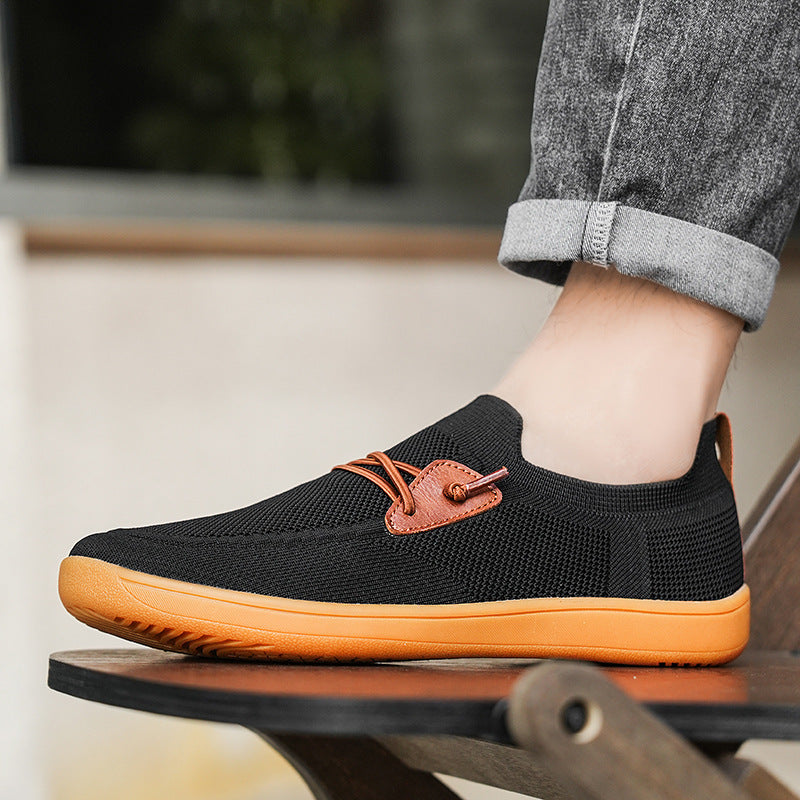 Herren gestrickter Mokassin-Slipper mit elastischem Schaft, Zierösen und stoßdämpfender Flexsohle Echo Archiv