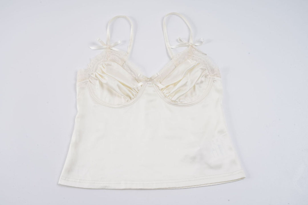 Damen Satin-Camisole mit Spitze und verspielten Schleifen Echo Archiv