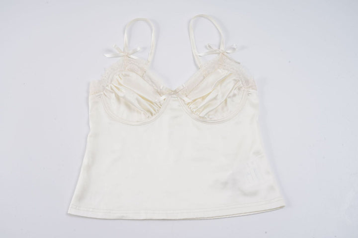 Damen Satin-Camisole mit Spitze und verspielten Schleifen Echo Archiv