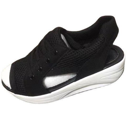 Damen  sportliche Keil-Sandale im Sneakerstil mit atmungsaktivem Mesh, gepolstertem Komfortfußbett und offener Zehenpartie Echo Archiv