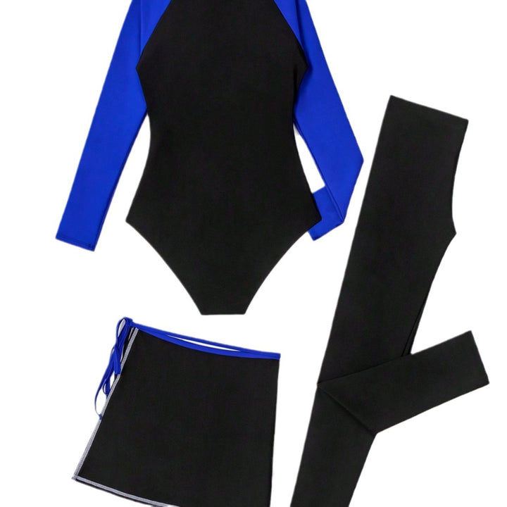 Damen Sportlicher UV-Schutz-Schwimmanzug mit langem Arm und Rock Echo Archiv
