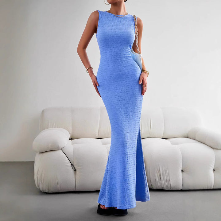 Damen figurbetontes Maxikleid mit elegantem strukturiertem Obermaterial Echo Archiv