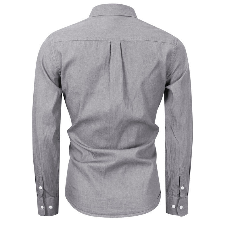 Herren modernes Denim-Hemd mit Button-Down-Kragen Echoarchiv